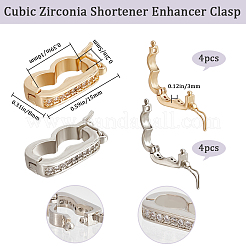 8 fermoir torsadé en laiton 2 couleurs avec micro pavé de zircones cubiques transparentes&nbsp;ZIRC-BBC0001-97
