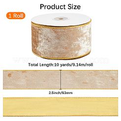 10 Yard einseitiges Samtband mit Draht&nbsp;SRIB-WH20020-023D