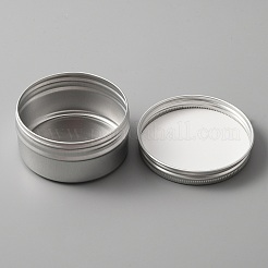 Flache runde Kerzendosen aus Aluminium&nbsp;LS-AJEW-WH0312-59C