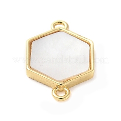 Messing Pavé Naturweiß Muschel Verbinder Charms&nbsp;KK-S522-03F-G