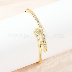 Bracelets en laiton à micro-pavé de zircone cubique transparent&nbsp;BJEW-F504-02G