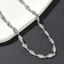 Messing Micro Pave klare Zirkonia Auge Gliederkette Halsketten&nbsp;NJEW-G183-07P