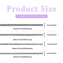 4 stücke 4 arten 304 edelstahl choker halsketten für frauen&nbsp;NJEW-TA0001-21
