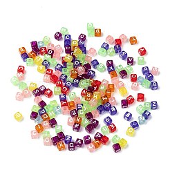 Perle europee acriliche trasparenti a foro largo&nbsp;TACR-Q005-6mm-M
