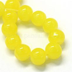 Perles rondes en verre imitation jade&nbsp;DGLA-Q021-10mm-24