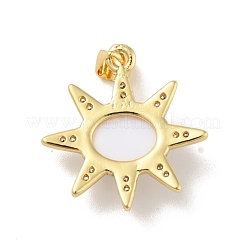 Pendentifs avec zircon cubiques à micro-pavés en laiton&nbsp;KK-B059-46G