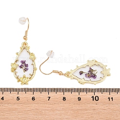 Ohrringe aus Legierung und getrockneten Blumen&nbsp;AL-Z001-04G