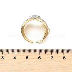 Micro ottone spianare anelli gemelli zirconi&nbsp;RJEW-V007-03GP