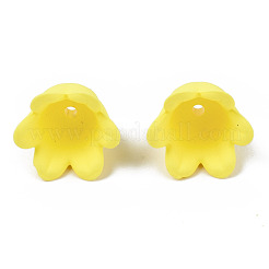 Cappucci di perline acrilici opachi in stile gommato&nbsp;ACRP-T010-01E