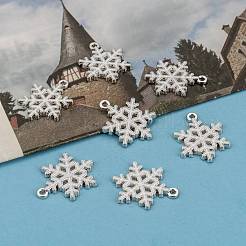 Schneeflocke-Legierung Schmelz Anhänger&nbsp;ENAM-R041-34