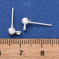 Ohrstecker-Beschläge mit Kugelkopf aus Edelstahl 304&nbsp;STAS-Z035-01S-C