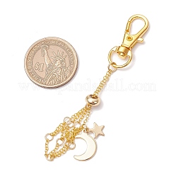 Fermoirs mousquetons pivotants en alliage de lune et chaînes en laiton&nbsp;AJEW-JB01336-01