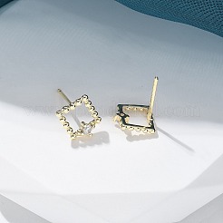 Pendientes de latón con circonitas cúbicas transparentes&nbsp;EJEW-Q014-03G