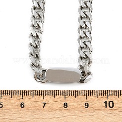 Collane con catena a maglie cubane in acciaio inossidabile 304 da 7 mm per donne e uomini&nbsp;NJEW-Z093-03P