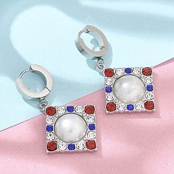 Pendientes de aro con rombos de acero inoxidable 304&nbsp;EJEW-A119-11P