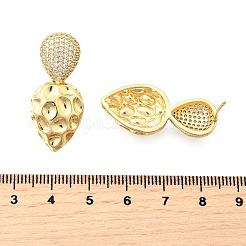 Orecchini a goccia in ottone con zirconi cubici trasparenti&nbsp;EJEW-C147-05G