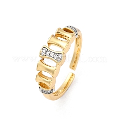 Manschettenfingerringe aus Messing mit Mikropflaster und klarem Zirkonia für Damen&nbsp;RJEW-C116-12G