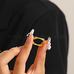 Anillo geométrico cuadrado minimalista de acero inoxidable 304 para mujer&nbsp;LK6099-2