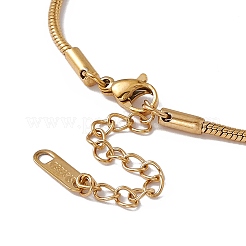 Braccialetto smaltato con malocchio e farfalla con catene rotonde a forma di serpente&nbsp;BJEW-P284-04G