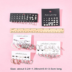 5 Sets 5 Stile Legierung & Kunststoff Perle & Acryl & Strass Ohrring-Sets&nbsp;EJEW-FS0001-24