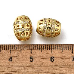 Messing Micro Pave klare Zirkonia europäische Perlen&nbsp;ZIRC-I070-135G