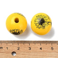 Perles européennes à grand trou en bois&nbsp;WOOD-D027-02