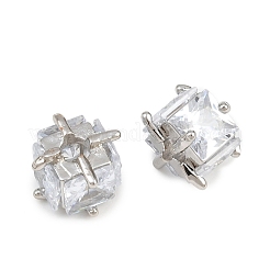 Messing pflastern klare Zirkonia-Perlen&nbsp;CU-CBA6A75-07P