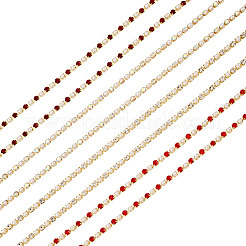 8 m 4 Farben Messing-Strass-Strassketten&nbsp;CHC-TA0001-41