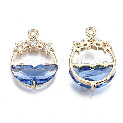 Pendentifs en verre transparent à facettes&nbsp;GLAA-T020-18A