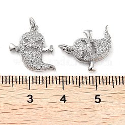 Pendentifs en laiton plaqué micro pavé d'halloween&nbsp;KK-M280-04P
