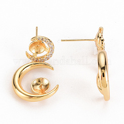 Boucles d'oreilles en laiton micro pave clair zircone cubique&nbsp;KK-S356-253-NF