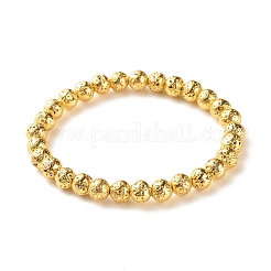 Set aus geflochtenen Perlenarmbändern aus natürlichem Knisterquarz und Lavagestein&nbsp;BJEW-JB07212-04