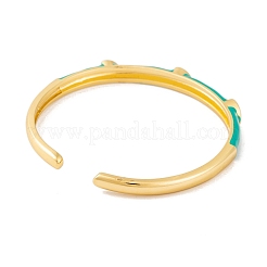 Echte 18 Karat vergoldete Messing-Emaille-Armreifen mit bösem Blick&nbsp;BJEW-S147-14G-A