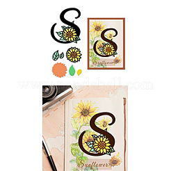 Blumenbuchstabe S Stanzschablonen aus Kohlenstoffstahl&nbsp;DIY-WH0309-2371