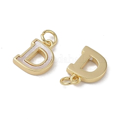 Messing Pavé Muschel Buchstabe D Charms&nbsp;KK-G497-11G