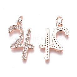 Messing micro pave klare zirkonia anhänger&nbsp;ZIRC-O035-08RG