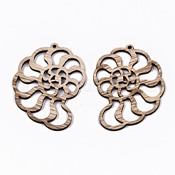 Grands pendentifs en bois creux non finis&nbsp;WOOD-N006-135