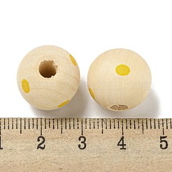 Perles européennes en bois imprimées&nbsp;WOOD-G022-18F