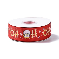 25 Yard bedrucktes Ripsband aus Polyester mit Weihnachtsmotiv&nbsp;OCOR-C004-02D