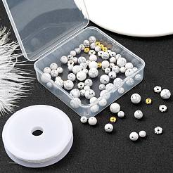 96 Stück synthetisches Howlith-Set mit runden Perlen für die DIY-Schmuckherstellung&nbsp;DIY-FS0002-02