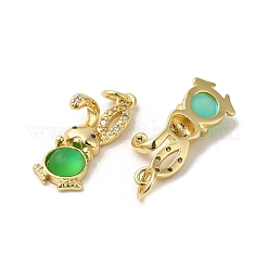 Colgantes de jade de circonita cúbica micro pavé de latón chapado en estante&nbsp;KK-K377-92G-02