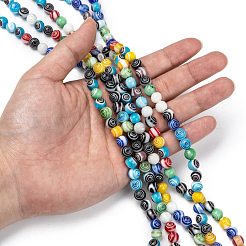 Handmade Millefiori Glas runde Perlen Stränge&nbsp;LK-R004-93