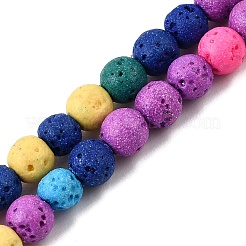 Colliers de perles de lave synthétiques teintées&nbsp;GG-CBAAE19-06A-02