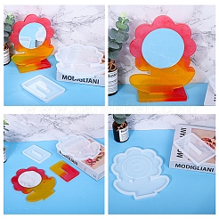 Diy blumenform schreibtischspiegel rahmen silikonformen&nbsp;DIY-E043-01