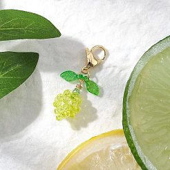 Decorazioni pendenti con perline di semi di vetro al limone&nbsp;HJEW-MZ00225