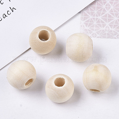 Perles européennes en bois naturel non fini&nbsp;X-WOOD-Q041-04E