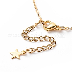 Gliederarmband mit Mond und Stern aus klarem Kubisch Zirkonia mit Messingketten&nbsp;BJEW-JB08789
