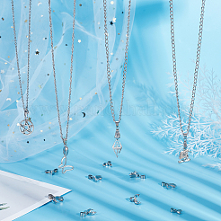40 pièce 4 bélières à pince en acier inoxydable 304 de style pendentif&nbsp;STAS-UN0029-91