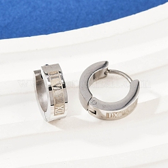 Pendientes de aro pulidos de acero inoxidable 304&nbsp;EJEW-M106-01A-P