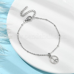 Charm-Armband aus Legierung mit Friedenszeichen&nbsp;BJEW-JB09785